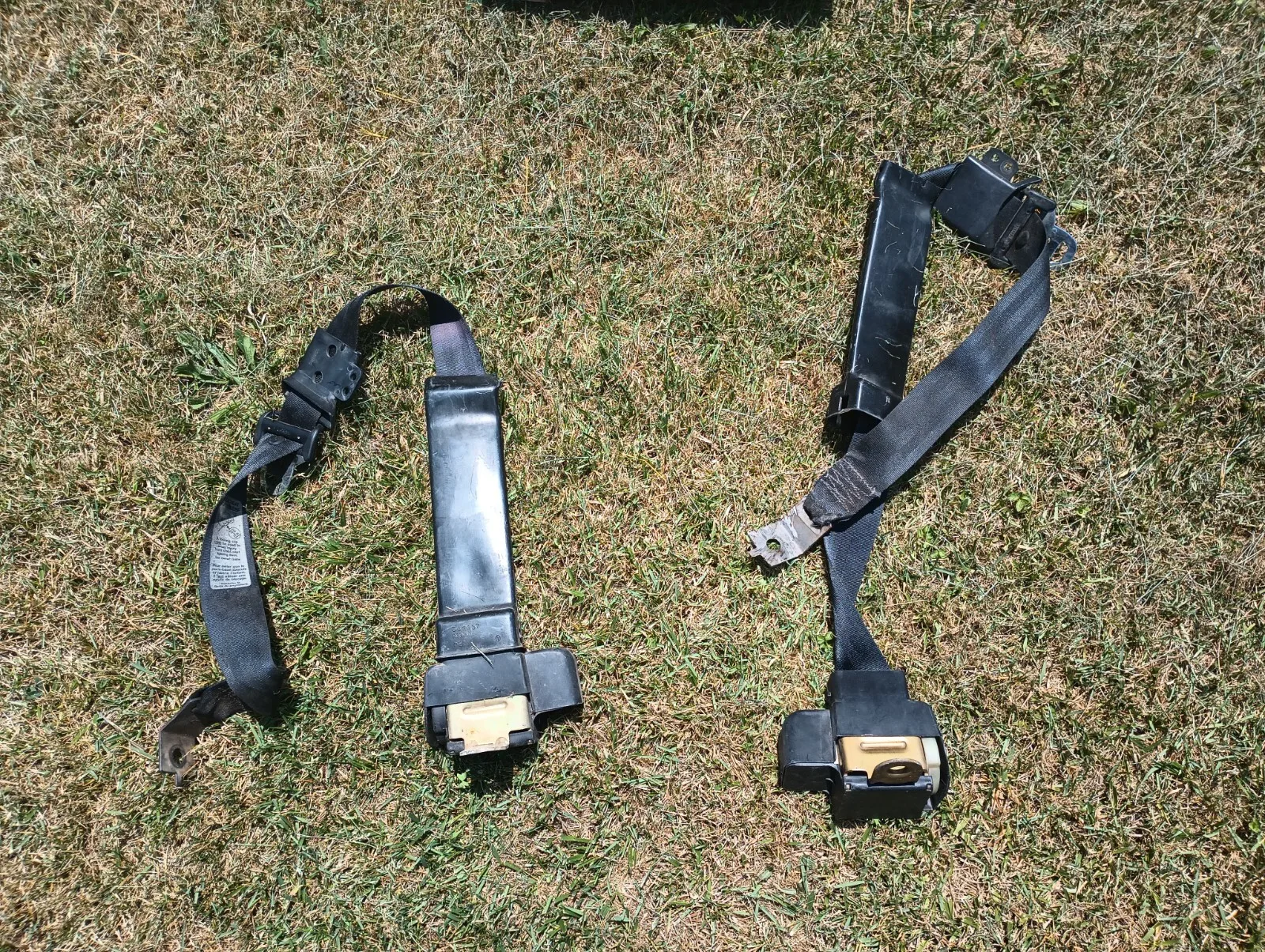 1990-1993 Ford Mustang BLACK OEM Seat belts CONVERTIBLE only Rear only GT LX - Image 2
