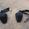 1990-1993 Ford Mustang BLACK OEM Seat belts LX Coupe Notchback Upper Rear ONLY