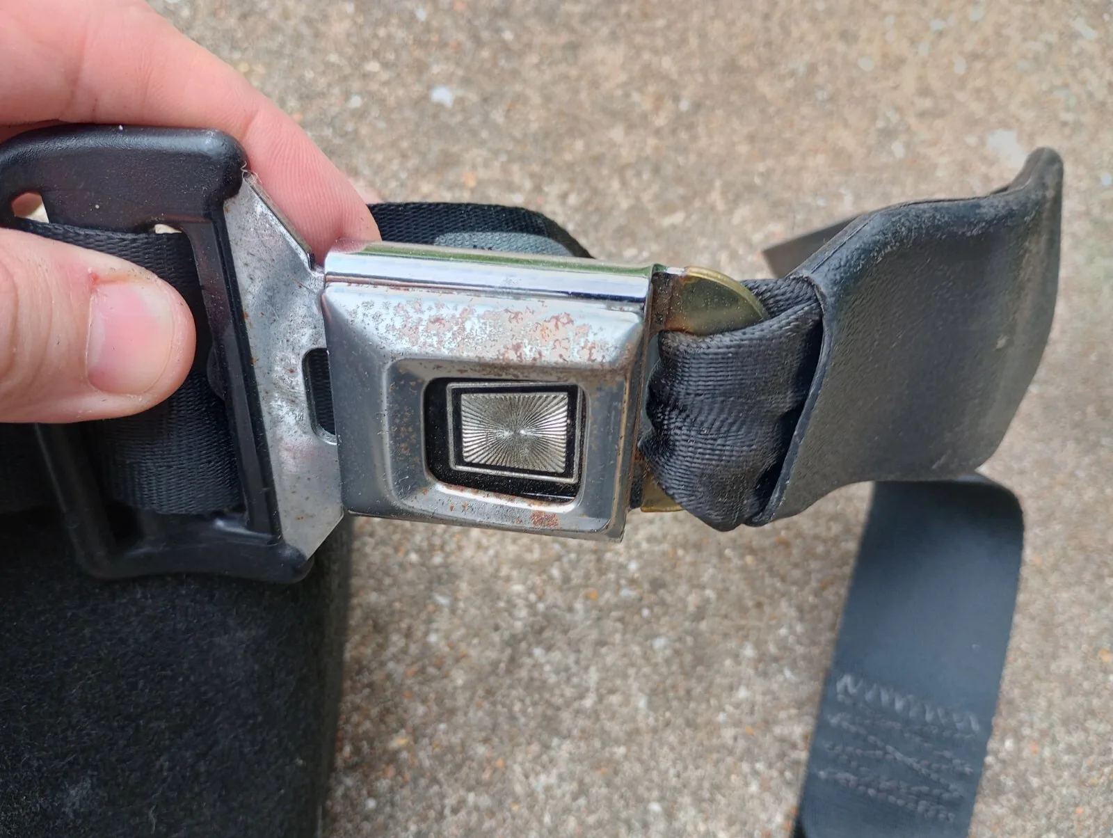 1990-1993 Ford Mustang BLACK OEM Seat belts LX Coupe Notchback Upper Rear ONLY - Image 4