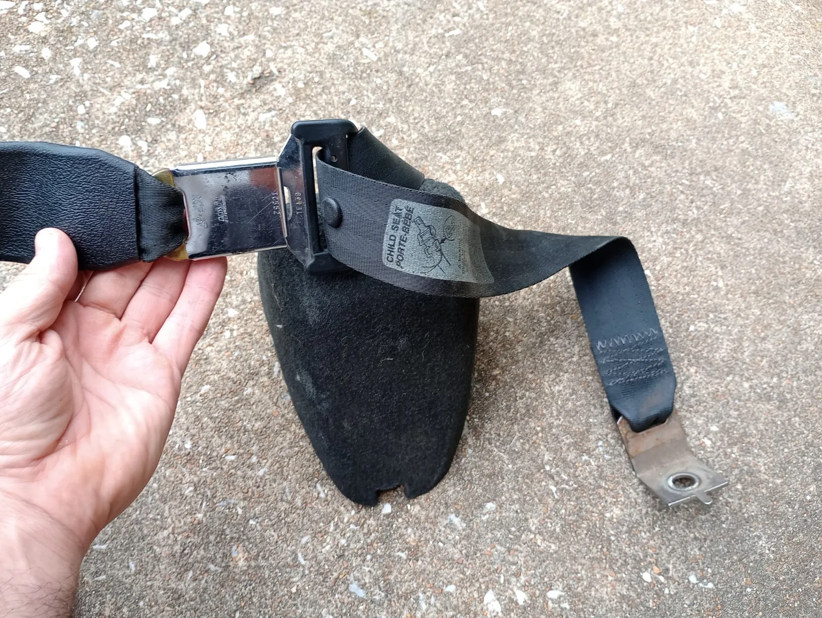 1990-1993 Ford Mustang BLACK OEM Seat belts LX Coupe Notchback Upper Rear ONLY - Image 5