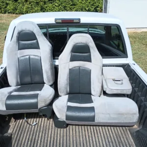 1999-2004 Ford Lightning Truck F-150 Front Seats Gray Leather Suede SVT 5.4L