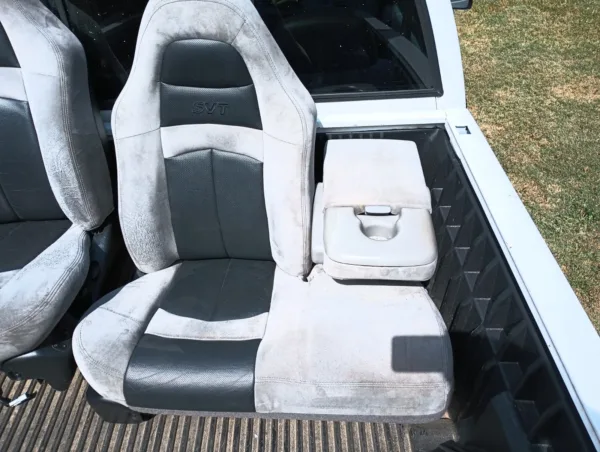 1999-2004 Ford Lightning Truck F-150 Front Seats Gray Leather Suede SVT 5.4L - Image 2